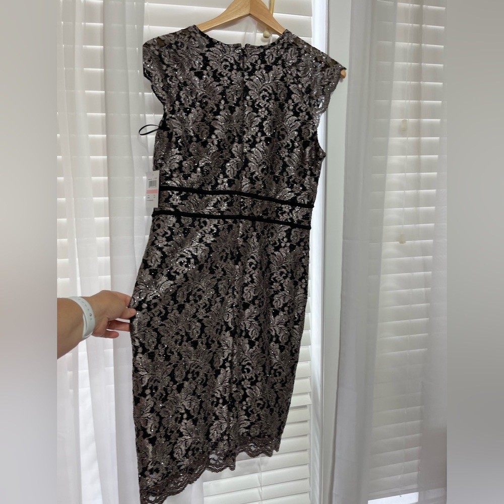 Brand new little black & taupe dress with a little shimmer. Size 10p, sleeveless
